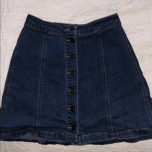Denim button up skirt